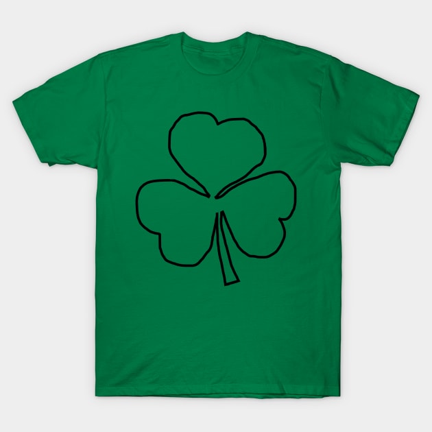 Shamrock Outline T-Shirt by ellenhenryart